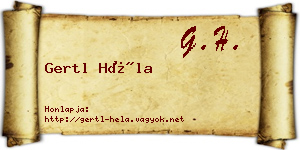 Gertl Héla névjegykártya